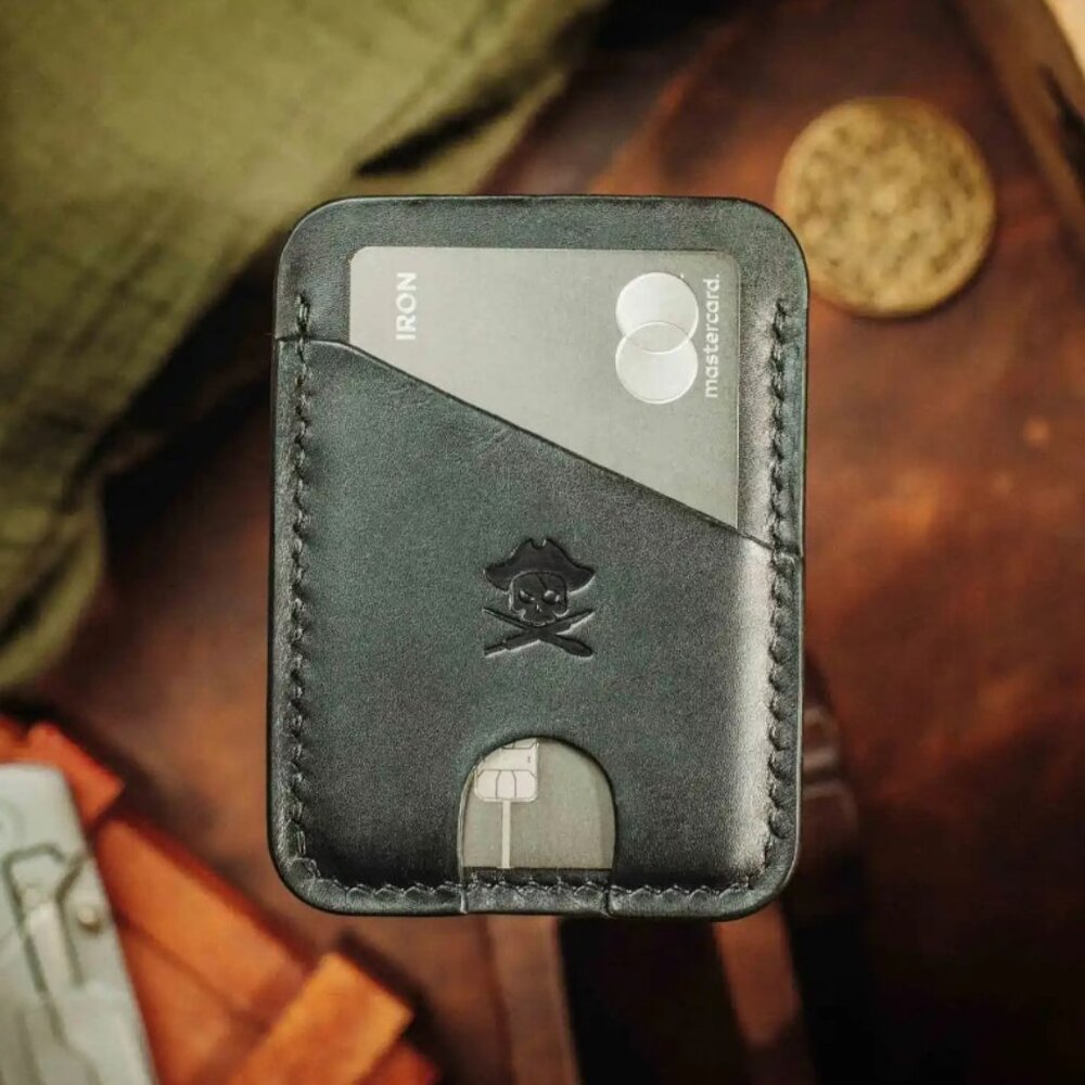 Minimalist Leather Wallet - Boatswain v4 Slim Card Holder EDC, Black (Koala)